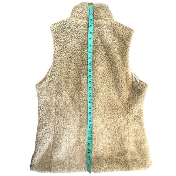 Patagonia Women's Fuzzy El Cap Khaki with Bleached Stone Zip-Up Vest Size Large - Picture 9 of 10